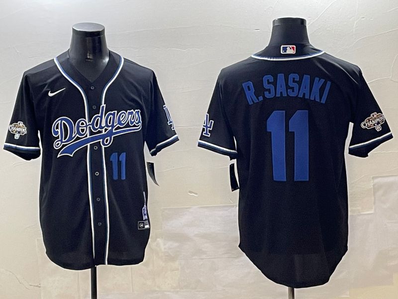 Men Los Angeles Dodgers #11 R.Sasaki Black Fashion Game 2025 Nike MLB Jersey style 3066